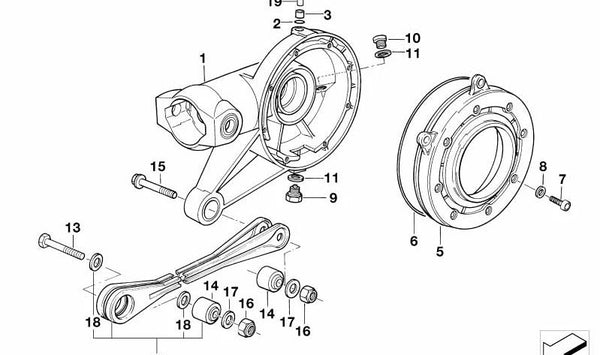 Tirante de suspensión trasera OEM 33172312549 para motos BMW R850R, R1100R, R1100RS, R1100RT, R1100S, R1150R, R1150RT, R1150RS, Rockster… y más. Original BMW Motorrad.