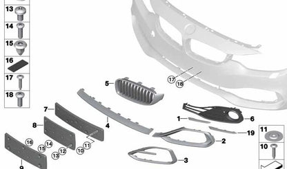 Embellecedor derecho Sport Line OEM 51117294840 para BMW F32, F33, F36. Original BMW.