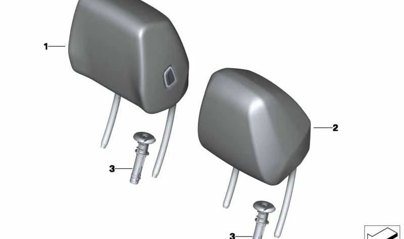 OEM leather headrest 52107340293 Brown for BMW 4 F33 420D series with N47T and B47O engine. Compatible with 2013 to 2020 models. Original BMW.