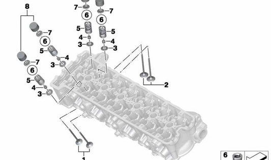 Válvula de escape OEM 11348520777 para BMW Motorrad K1600GT, K1600GTL, R1200GS, R1200RT, R nineT, F800GS, F700GS, S1000RR, S1000XR, G310R, G310GS. Recambio original BMW Motorrad.