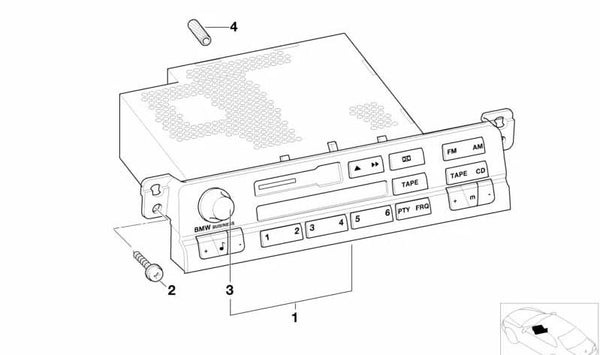 Radio OEM 65126943427 para BMW Serie 3 E46 (316Ci, 316i). Repuesto original BMW, ideal para reemplazar radio de fábrica con calidad original. Compatibilidad garantizada con modelos indicados. Original BMW.