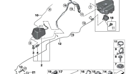 OEM fuel pipe 16197377949 for BMW G32. Original BMW.