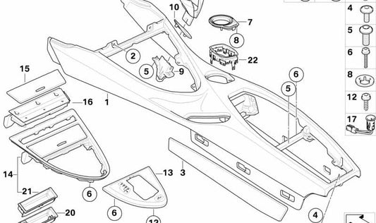 EMBELLECADOR LEVER AUTOMATIC CHANGE SMG OEM 51167898357 FOR BMW E63, E64. Titan Color II. Original BMW piece.