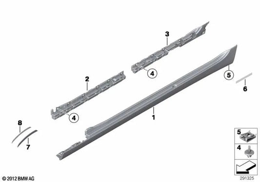 Tampa de impressão à esquerda para BMW F06, F06N (OEM 51777284119). BMW original