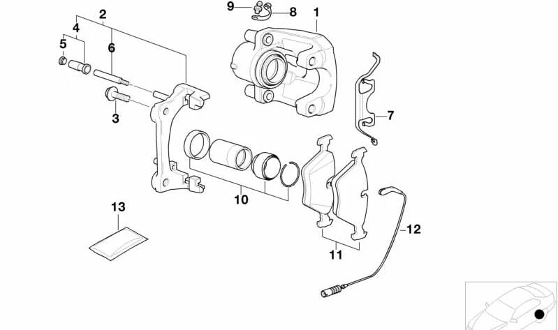Sensor de pastillas de freno para BMW E39, E52 (OEM 34351163066). Original BMW