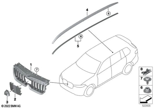 Left roof rack for BMW X1 U11 (OEM 51139466061). Original BMW