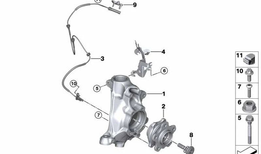Wheel Support Right Cavity Correction for BMW 4 Series G26E, G26F (OEM 31216893262). Original BMW.