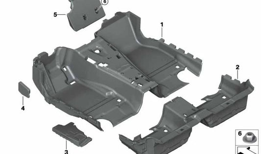 Revestimiento suelo maletero trasero color antracita OEM 51477478432 para BMW F91, F92, G14, G15. Original BMW.