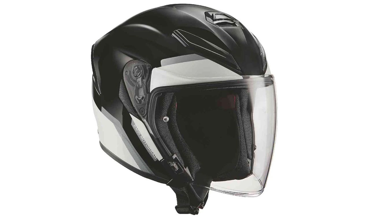 Casco jet BMW Motorrad Sao Paulo OEM 76318504157 con visor largo y visera solar integrada. Compatible con todos los modelos BMW Motorrad. Original BMW Motorrad. Ideal para uso urbano, cómodo y con ventilación ajustable.