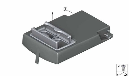 Apoyabrazos de cuero satinado gris OEM 52207938516 para MINI Countryman F60 (2015-2020), F60 LCI (2019-2024). Original MINI.