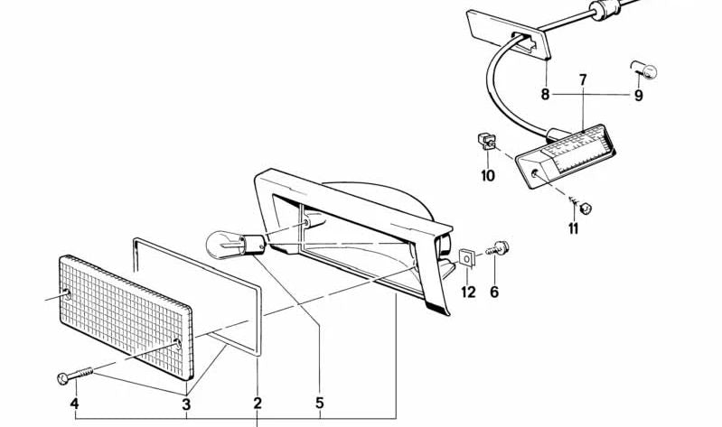 Indicatore di indirizzo a sinistra OEM 63131380961 per la serie BMW 3 E30 (316i, 318i). BMW originale.