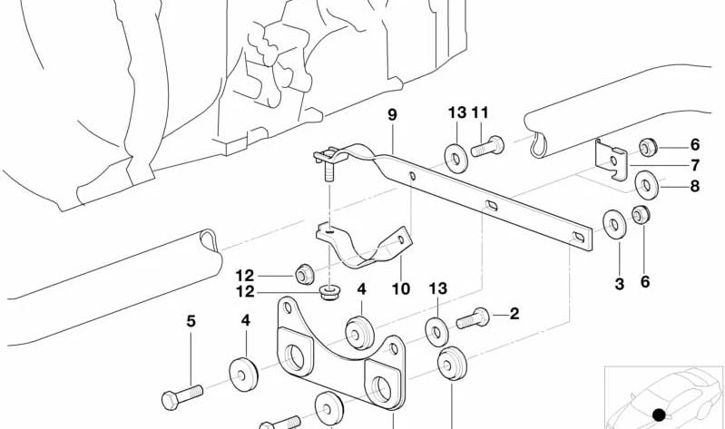 Placa soporte escape OEM 18301432861 para BMW E36, E46, Z3. Compatible con modelos 316i y 316Ci con motor M43, N40 y N45. Original BMW.