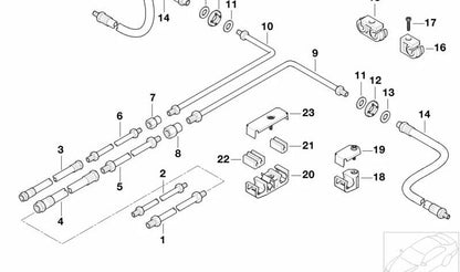 Tubo de freno trasero OEM 34326755113 para BMW (Modelos compatibles: Serie 7 E38). Original BMW