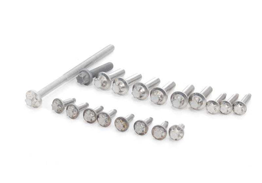 Juego de tornillos de aluminio para bomba de aceite OEM 11410426472 para BMW E81, E82, E87, E88, E90, E91, E92, E93, E60, E61, F10, F11, F18, E63, E64, E65, E66, F01, F02, E84, E83, F25, E70, E71, E85, E86, E89. Original BMW.