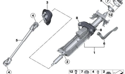 Guardapolvo columna dirección OEM 32306858470 para BMW F20, F21, F22, F23, F87, F30, F31, F34, F35, F80, F32, F33, F36, F82, F83. Original BMW.
