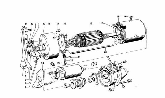 Piatta di supporto per bordo per BMW E21, E30, E12, E28, E24, E23, E32 (OEM 12411274607). BMW originale