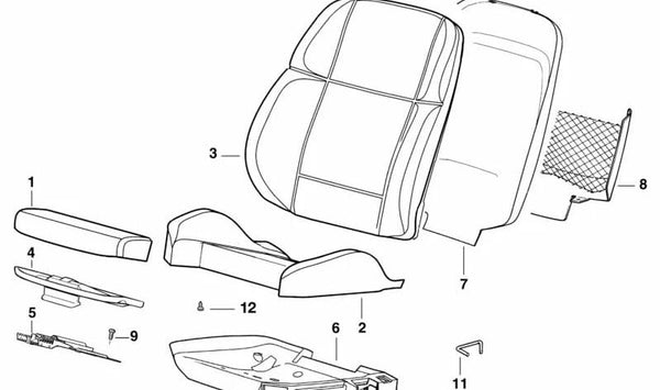 Red de equipaje OEM 52108202407 para BMW E36. Original BMW.