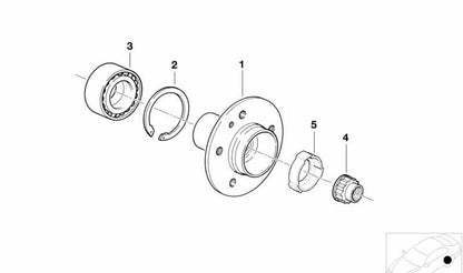 Brida de salida del diferencial OEM 33412225510 para BMW E30. Original BMW.