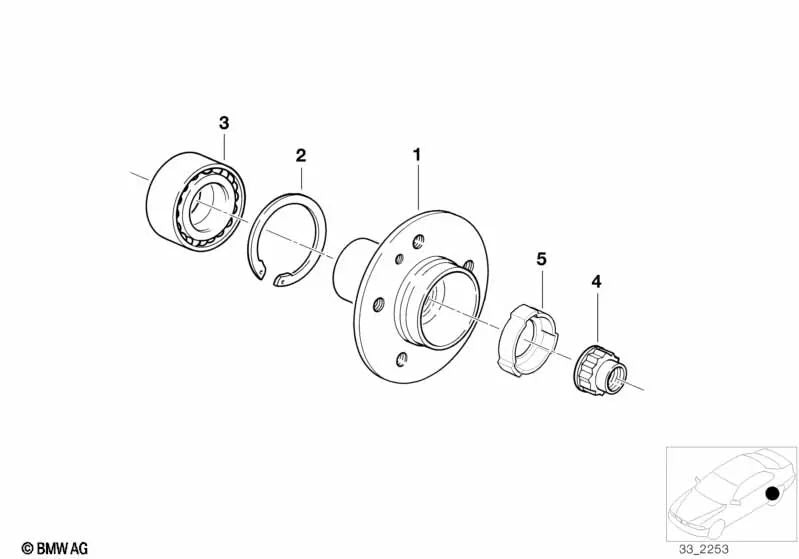 Brida de acoplamiento para BMW Serie 3 E30 (OEM 33411131121). Original BMW.