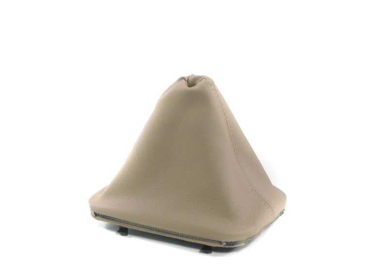 Synthetische Lederabdeckung für Zahnradhebel für die BMW 3 E46 -Serie (OEM 25111434352). Original BMW.