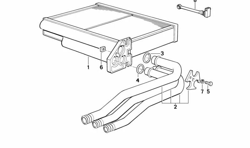 Tubo de calefacción OEM 64118351596 para BMW E34 y E32. Recambio original BMW.