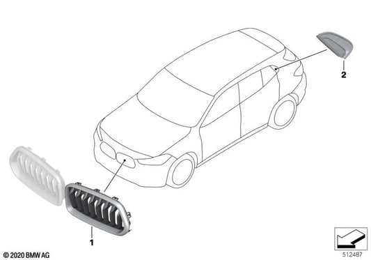 Tampa C esquerda P para BMW X2 F39 (OEM 51137428123). BMW original
