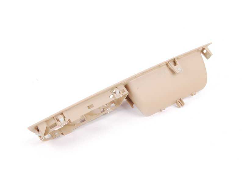 Embellecedor izquierdo del centro de cambio OEM 51416975793 para BMW E70, E71, E72 (X5 y X6 todos los modelos compatibles). Color beige. Original BMW.
