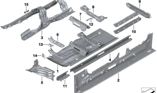 Left interior crossbar OEM 41009626509 for BMW G26, G26N. BMW original side structure.