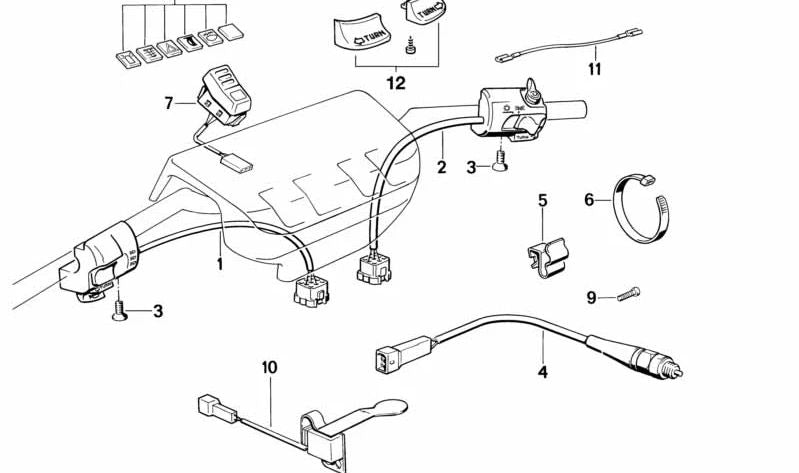 Interruptor ABS OEM 61311459700 para motos BMW K75, K100, K1100, R850R, R1100R. Original BMW Motorrad.