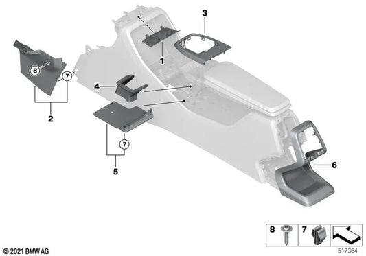 Dekorative Verzierungen zentrale Konsole für BMW 2 U06 -Serie, x1 U11 (OEM 51169473170). Original BMW
