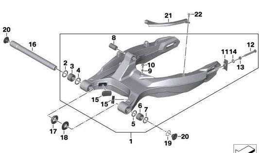 Anillo obturador OEM 33177686876 para motos BMW F800GT, F800S, F800R. Original BMW Motorrad.