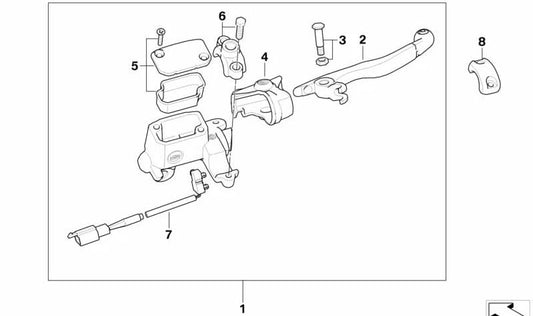 Tapa para freno de mano OEM 32727717296 para BMW Motorrad G 450X K16 (09/2007 - 06/2010). Original BMW Motorrad.