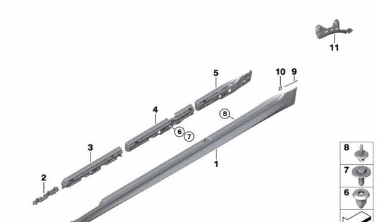 Passaggio della ruota posteriore sinistra OEM 5177433127 per BMW G30, G31. BMW originale.
