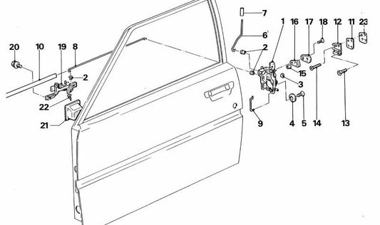 Cierre de puerta derecho OEM 51211852264 para BMW E21, E12, E24, E23. Original BMW.