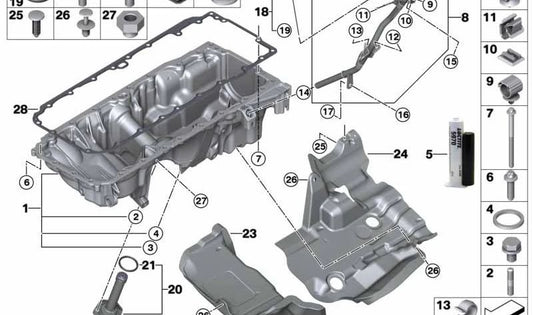 Varilla de nivel de aceite OEM 11438515682 para BMW F15 xDrive M50d y F16 xDrive M50d. Componente original BMW.
