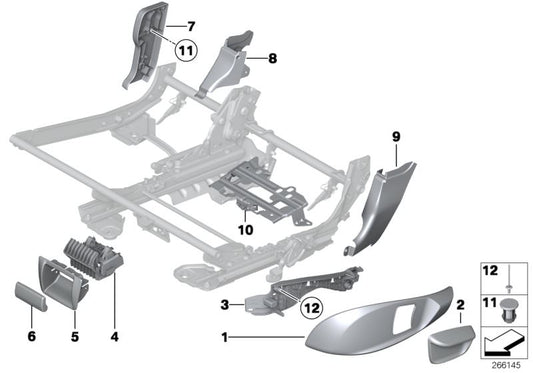 OM -Außengriff 52207236125 für BMW F07 520d, 528i, 530d. Originaler BMW -Ersatz. Schwarzes Finish -Stück für die hintere Tür, Fahrerseite.
