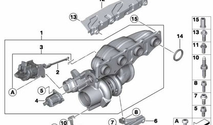 Válvula de control de presión del turbo OEM 11657638783 para BMW F20, F21, F22, F23, F30, F31, F34, F32, F33, F36, F07, F10, F11, E84, F25, F26, F15, F16, E89. Original BMW.