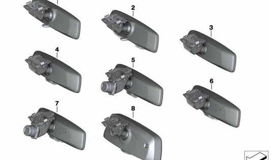 Espejo retrovisor interior con luz LED y antideslumbrante OEM 51169476753 para BMW G20, G21, G28, F97, G01, G01N, G08, F98, G02, G05, F95, G29. Original BMW.