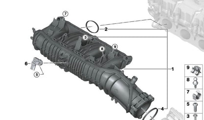 Toma de admisión OEM 11617617500 para BMW F45, F46, F48, F39, F55, F56, F57, F54, F60. Original BMW.