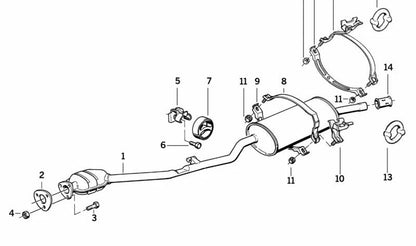Silenciador Trasero para BMW Serie 3 E30 (OEM 18121178047). Original BMW