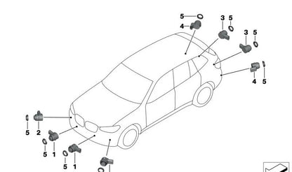 Sensor de aparcamiento (PDC) negro OEM 66209274427 para BMW F20, F30, G20, E46, F45, F46, F90, G30, G31, G38, G32, G11, G12, i3 I01, I12, I15, F48, F49, F39, F97, G01, G08, F26, F98, G02, F15, F85, F16, F86 y MINI F54, F60. Original BMW y MINI.