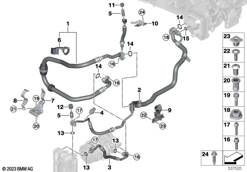 Tuerca de expansión para BMW Serie 1 F20, F21, Serie 2 F22, F45, F46, G42, Serie 3 F30, F31, F34, F35, G20, G21, G28, Serie 4 F32, F33, F36, G22, G23, G26, Serie 5 F90, G30, G31, G38, G60, Serie 6 G32, Serie 7 G11, G12, G70, Serie 8 F91, F92, F93, G14, G1