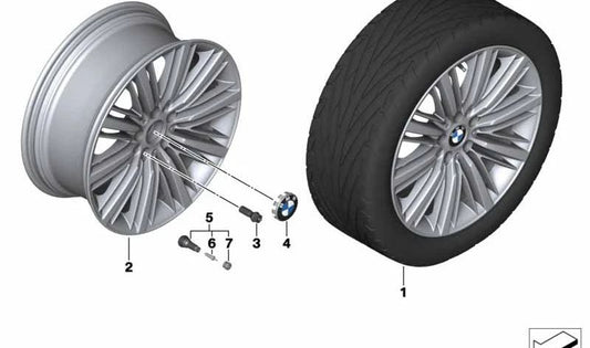 Light alloy disc wheel for BMW F06, F12, F13 (OEM 36116862900). Original BMW