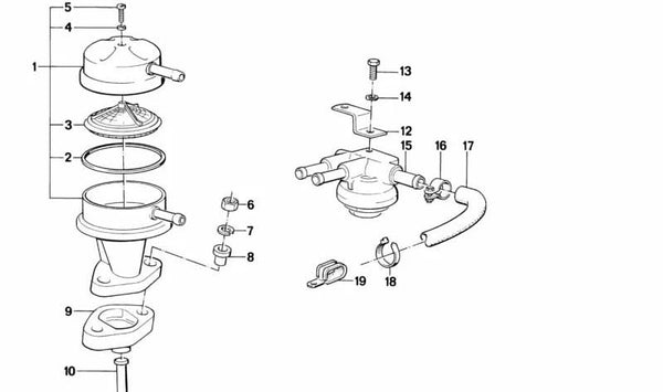 Brida aislante (Isolierflansch) OEM 13319065694 para BMW E21, E12. Original BMW.