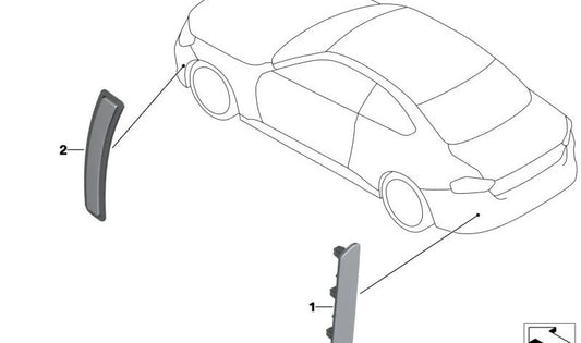 Rear left reflector for BMW 2 Series G87 (OEM 63148082731). Original BMW.