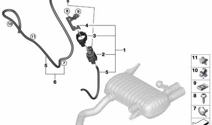 Válvula eléctrica con soporte OEM 18303427474 para BMW X3 E83 3.0si (modelos PC01, PC02, PC91, PC92). Compatible con motores N52K. Original BMW.