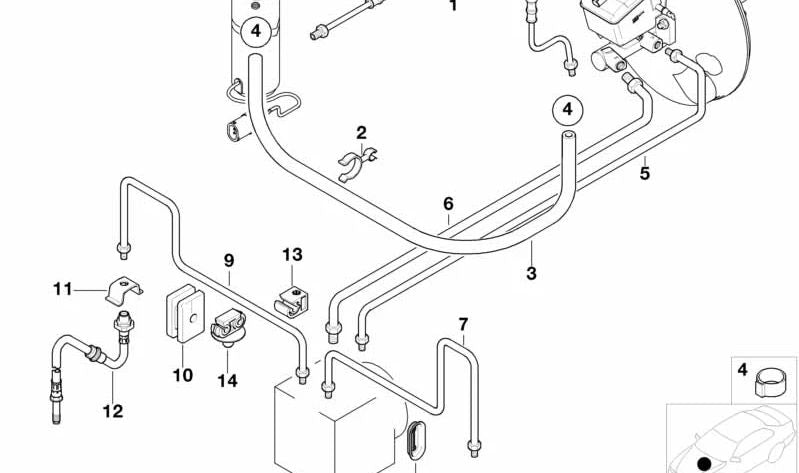 Bremsrohre mit Druckschlauch OEM 34536754583 für BMW Z3 {E36 Z3 1,9, 2,0, 2,3, 2,5, 2,8} mit manueller oder automatischer Änderung. Original BMW.