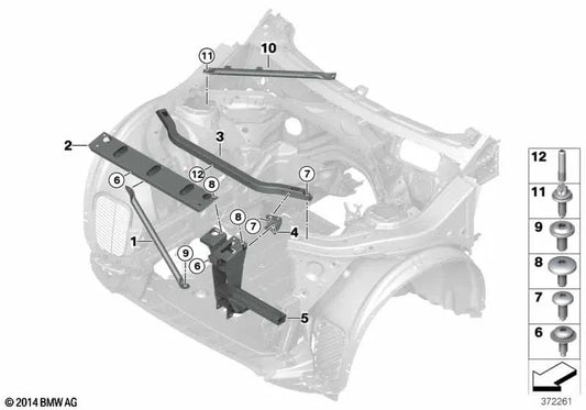 Left Adaptation Plate for BMW F25, F26 (OEM 51647210507). Original BMW