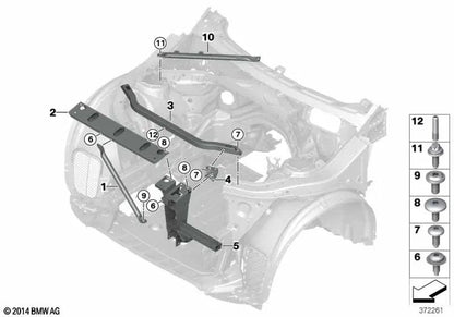 Apoyo izquierdo para BMW X3 F25, X4 F26 (OEM 51647210499). Original BMW