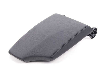 Tapa reposabrazos central de cuero negro OEM 51169202350 para BMW E88. Repuesto original BMW.